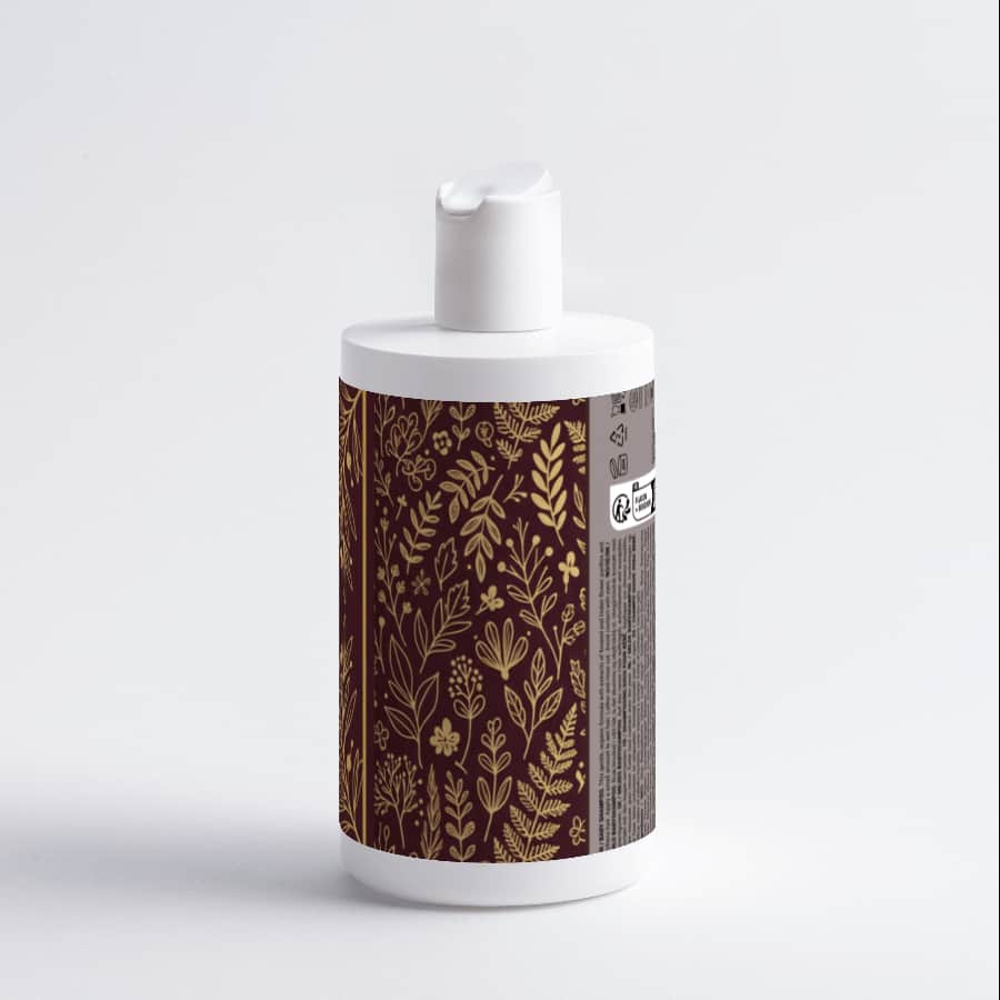 Gentle Baby Shampoo - Nurturing Care for Delicate Scalps in a stylish bottle with a floral design.
