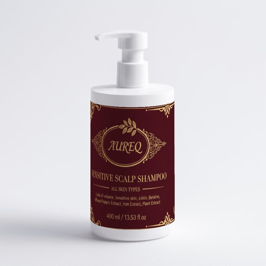 Sensitive Scalp Shampoo in a 400ml bottle with pump, designed for gentle cleansing without irritation.